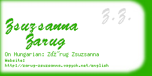 zsuzsanna zarug business card